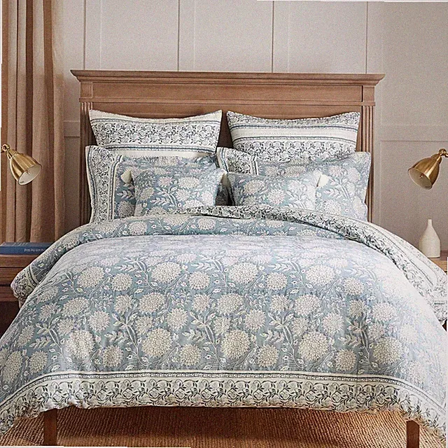 Adare Blue Reversible King Duvet Cover Set (106X94In) with 2 Pillowcases (36X20I