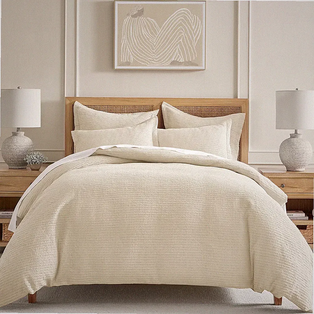 Cloud Waffle Cream King Comforter Set - Levtex Home