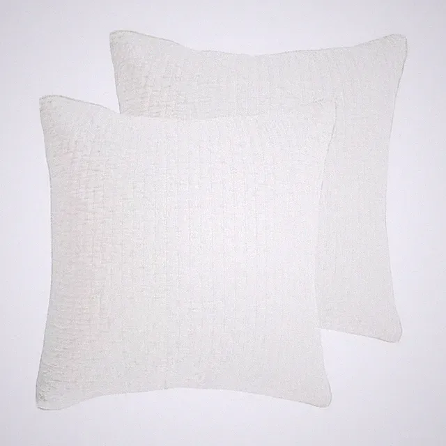 Cross Stitch Cream Euro Sham Set - Two Euro Shams - Levtex