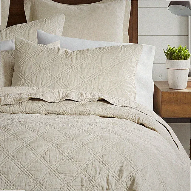 French Flax Washed Linen Quilted Sham - Levtex Home