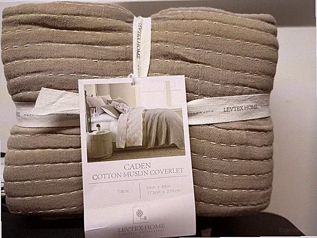 Levtex Cotton Gauze Muslin Coverlet. Twin - Taupe