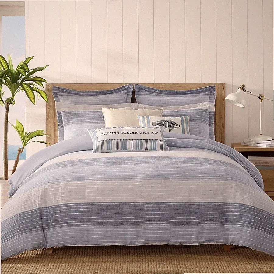 Levtex Home 2-Pc Comforter Set – Sand Stripes Cotton Bedding, Modern Design