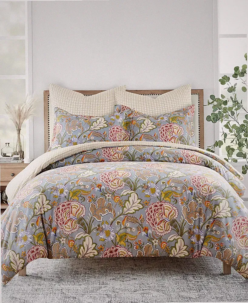 Levtex Home Angelica Reversible 3-Pc. Comforter Set, Full/Queen - Blue Jacobean
