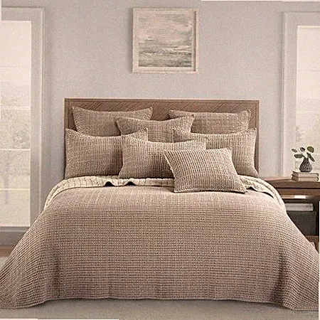 Levtex Home Beige Cotton Mills Waffle 3-Pc Queen Bedspread Set