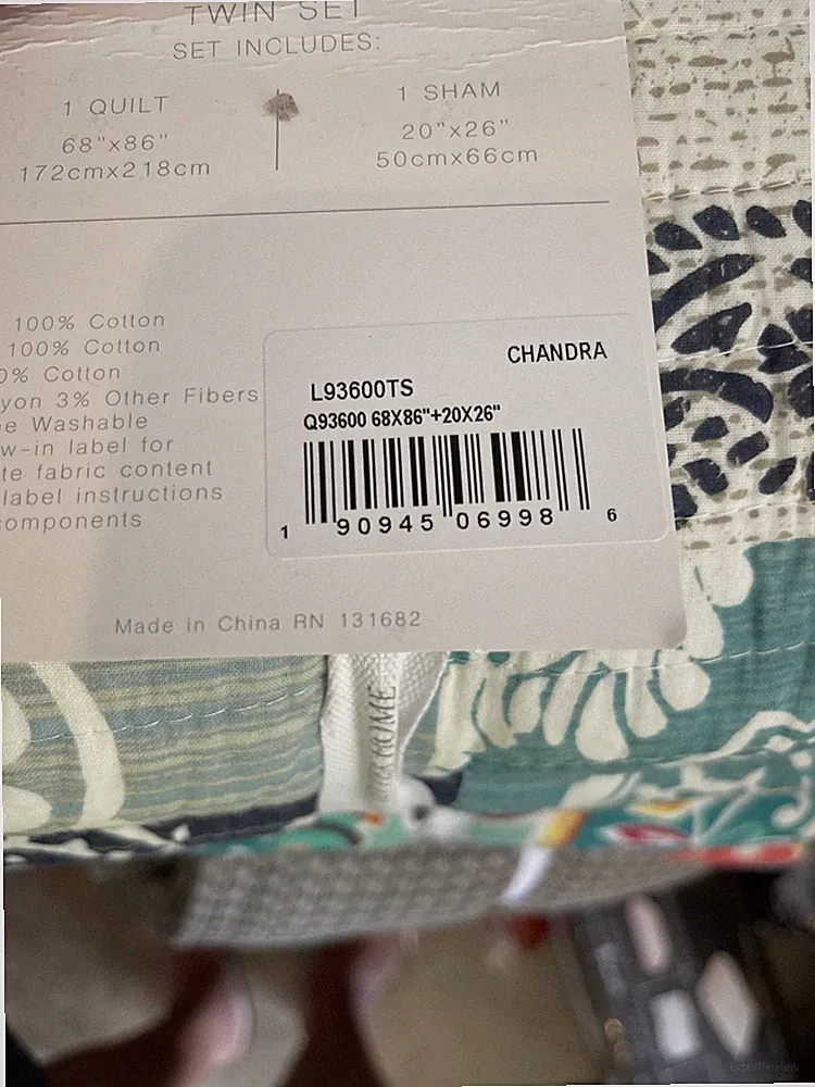 Levtex Home - CHANDRA Quilt Set - Twin Quilt 68 x 86in. + One Standard Pillow