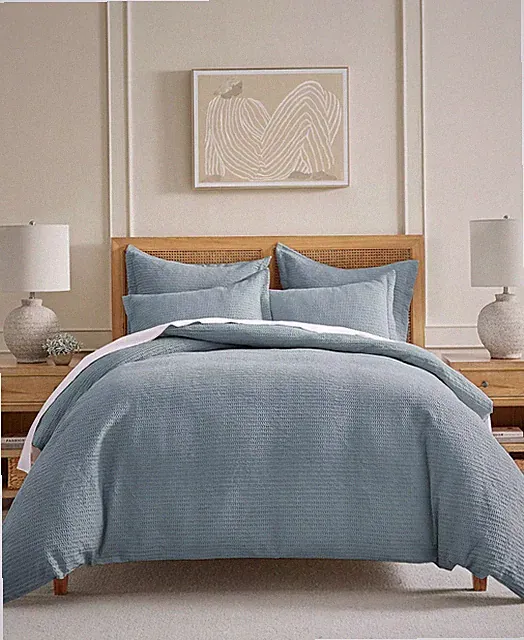Levtex Home Cloud Waffle Textured 3-Pc. Duvet Cover Set, King/Cal King -Chambray