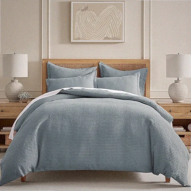Levtex Home Cloud Waffle Twin Duvet Cover Set (68X88In) with 1 Pillow Sham (26X2