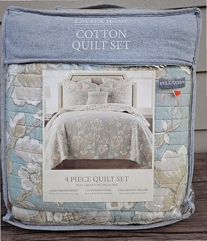 Levtex Home Cotton Full Queen 4 Piece Quilt Set R2