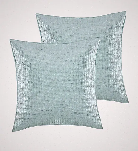 Levtex Home Cross Stitch Blue Haze Solid Euro Shams - Set of 2