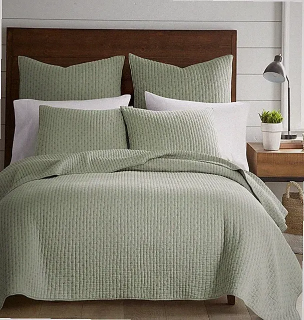 Levtex Home Cross Stitch Reversible Full/Queen Quilt Set (88x92in) and 2 Pillow