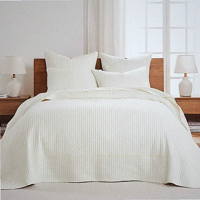 Levtex Home Cross Stitch Reversible King Bedspread Set (120x104in) with 2 Pil...