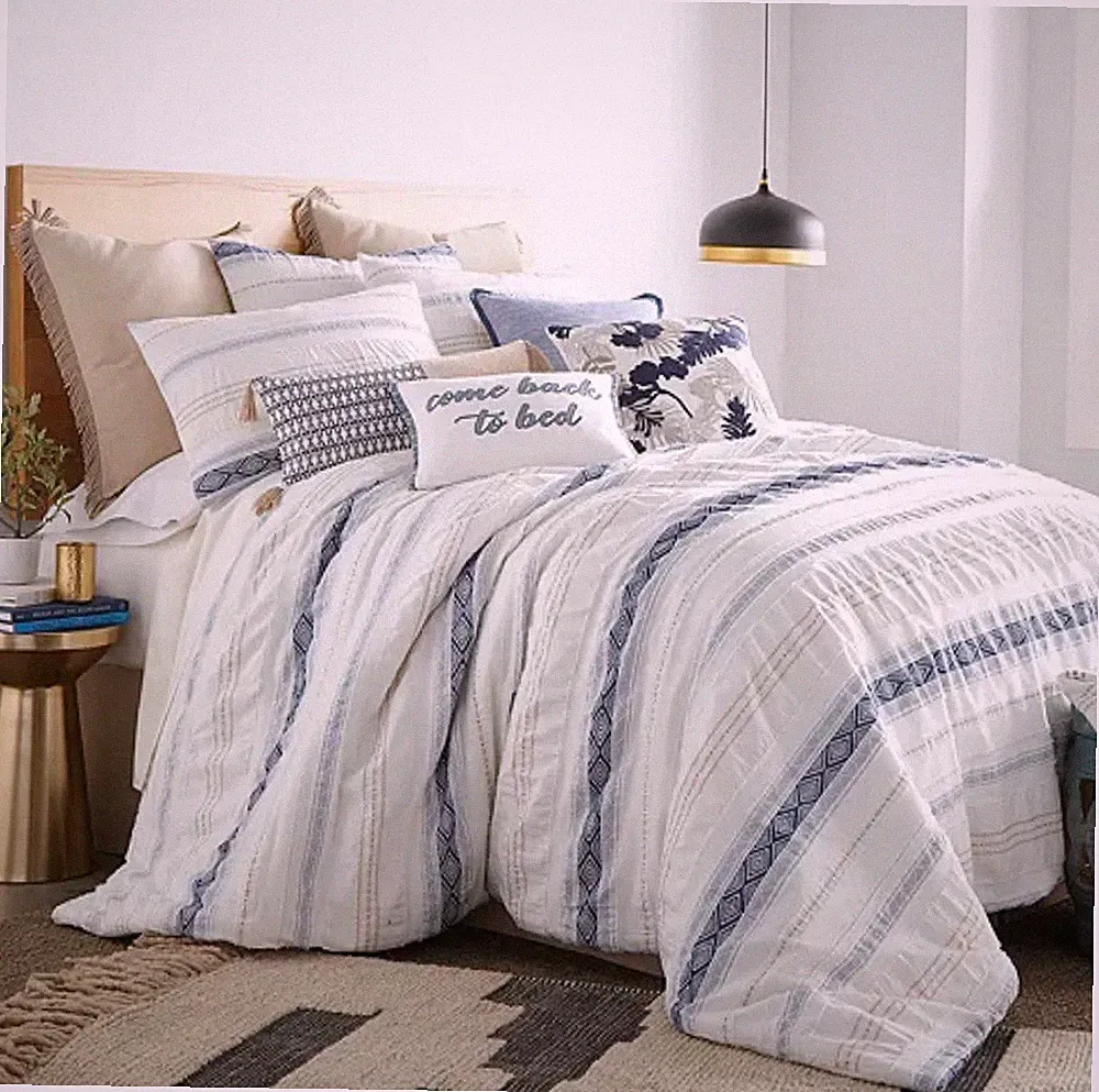 Levtex Home Full/Queen Pickford Blue 3 Piece Set New