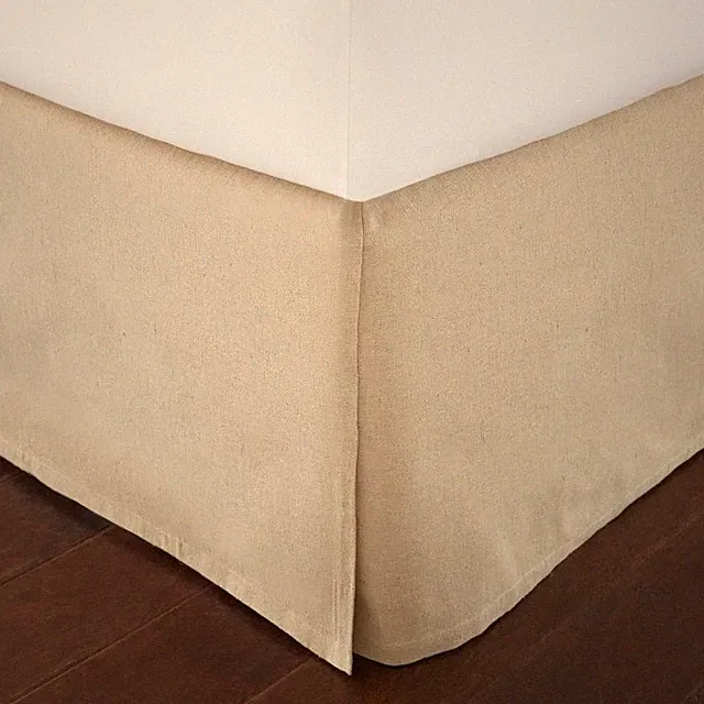 Levtex Home King Size (75x80in) Faux Linen Dust Ruffle, 17inDrop w/ Box Pleat