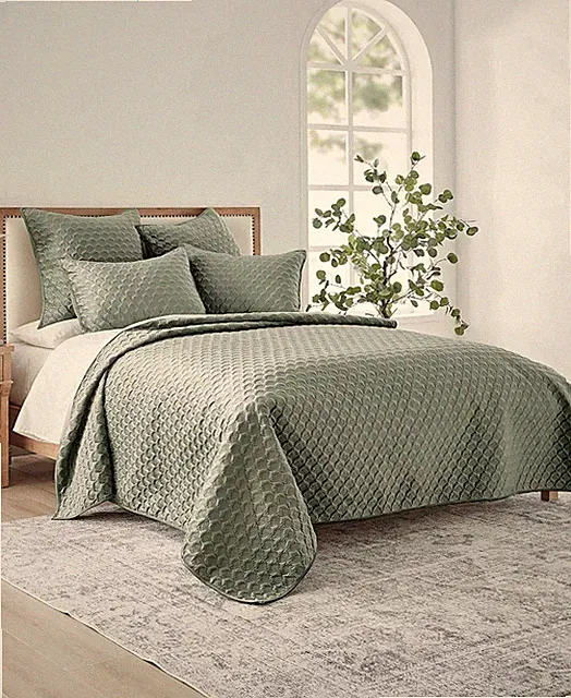 Levtex Home Merano Velvet Sea Spray Green Quilt - King