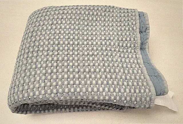 LEVTEX Home Mills Waffle Stitched Quilted Throw 60" x 50" Blue