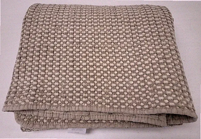 LEVTEX Home Mills Waffle Stitched Quilted Throw 60" x 50" Taupe