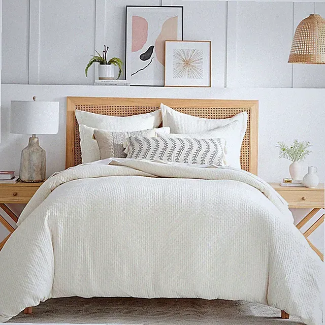 Levtex Home - Reede Muslin Cream Comforter Set - Twin Comforter + One Standard P