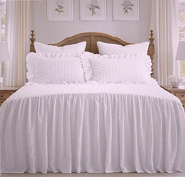 Levtex Home Rowan Bedspread Set King Bedspread and Two King Shams Diamond White