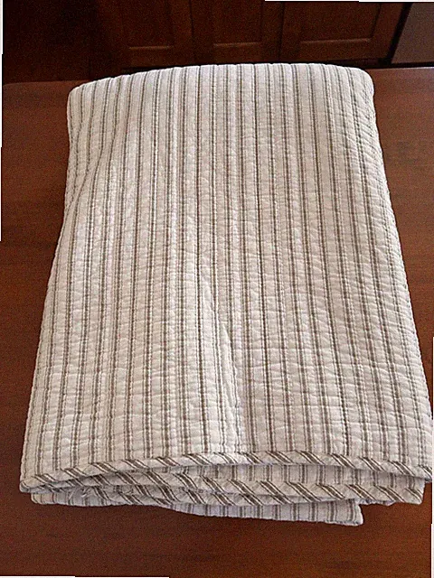 Levtex Home Tobago Stripe Taupe Quilt Set with Shams - Queen/Full