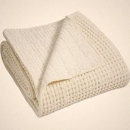 Levtex Mills Waffle Stitched Quilted Throw, 60" x 50" Cream