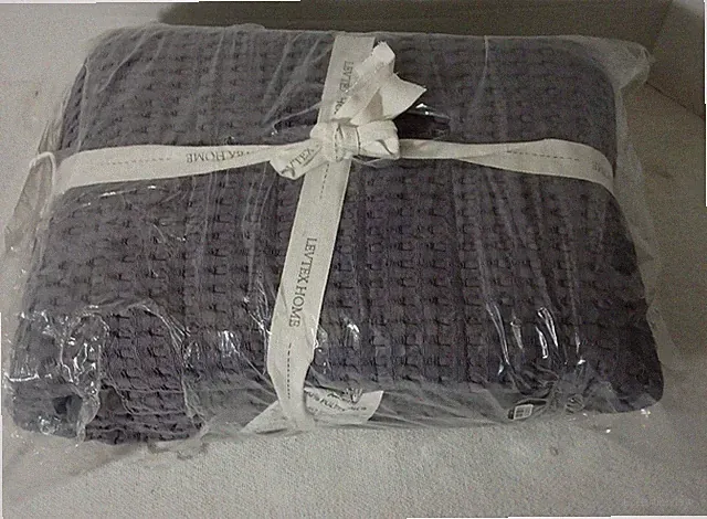 Mills Waffle Charcoal Quilted Throw - Levtex Home