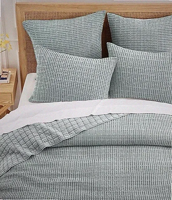 Mills Waffle Spa Quilt and Pillow Sham Set - Levtex Home Full/ Queen