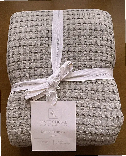 New! Mills Waffle Quilted Throw - Levtex Home Gray 50x60