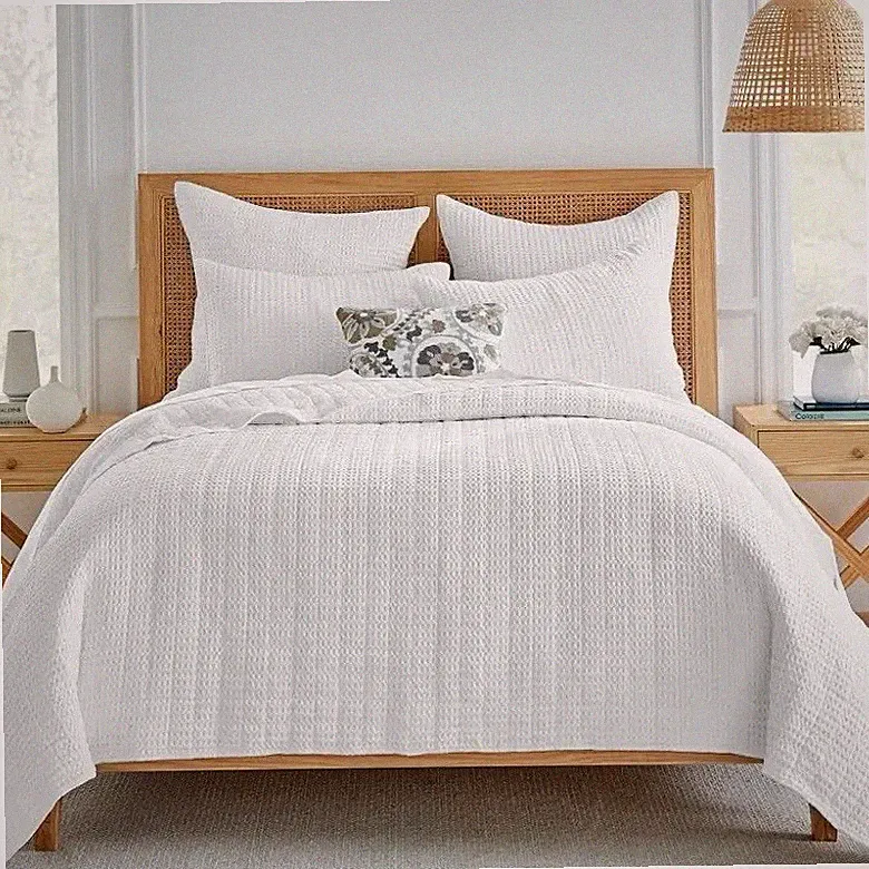 NWT Levtex Home 3PC King Mills Waffle Quilt Set NEW 100% cotton