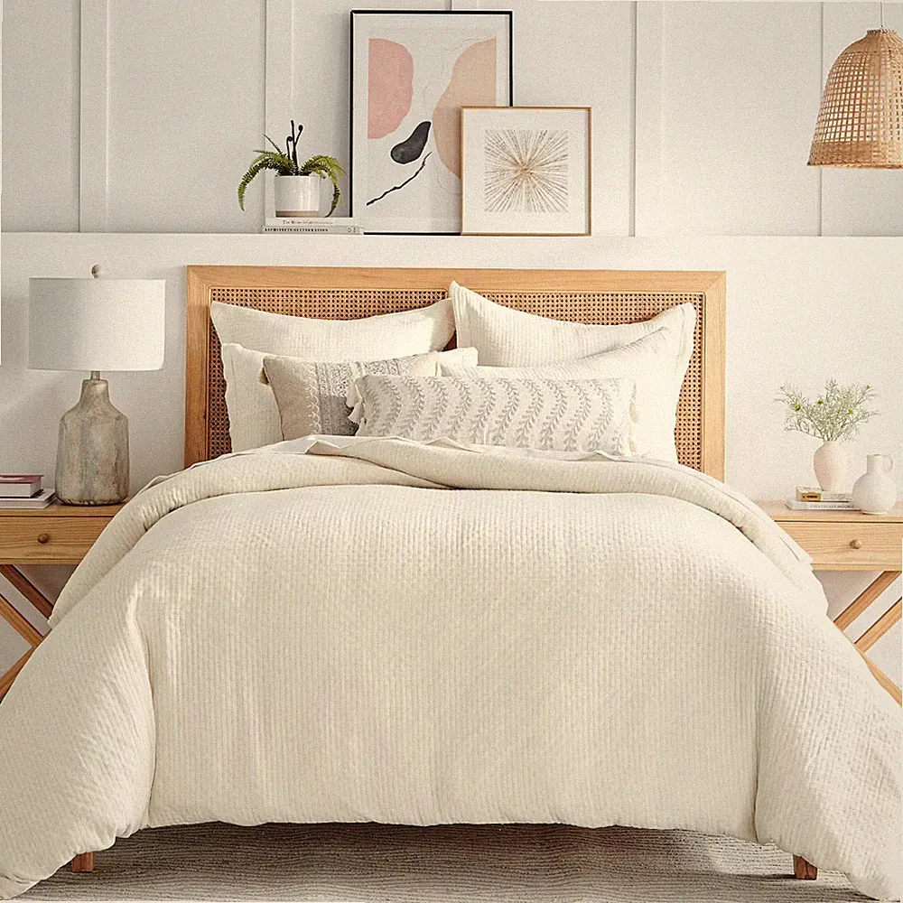 Reede Muslin Cream Full/Queen Duvet Set - Levtex Home