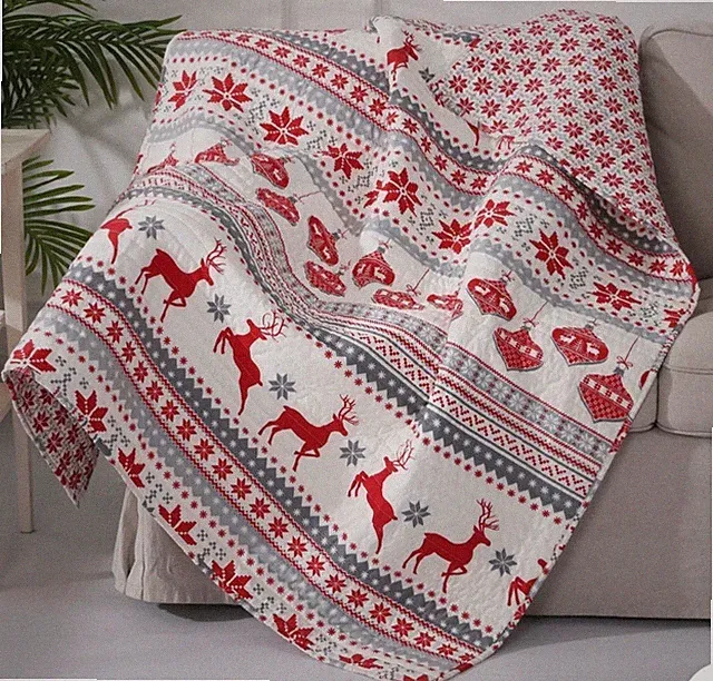 Silent Night Holiday Quilted Throw Multicolor - Levtex Home